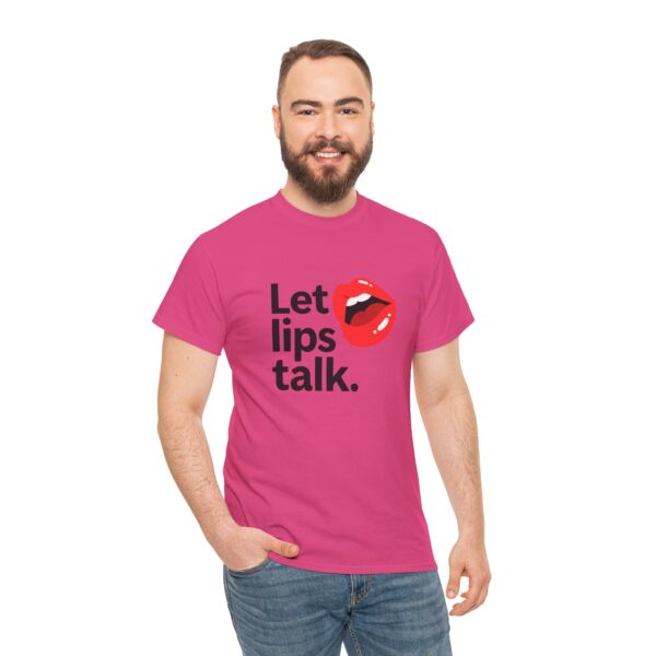 Let Lips Talk Unisex Heavy Cotton Tee - Playful and Bold Statement Shirt - Image 67