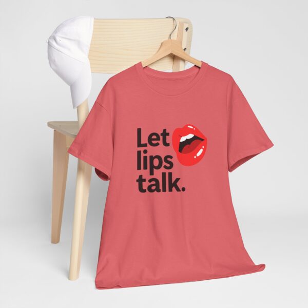 Let Lips Talk Unisex Heavy Cotton Tee - Playful and Bold Statement Shirt - Image 10