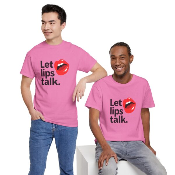 Let Lips Talk Unisex Heavy Cotton Tee - Playful and Bold Statement Shirt - Image 55