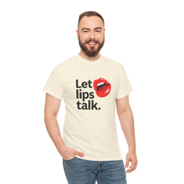 Let Lips Talk Unisex Heavy Cotton Tee - Playful and Bold Statement Shirt - Image 27