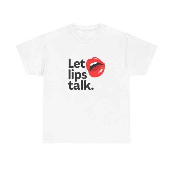 Let Lips Talk Unisex Heavy Cotton Tee - Playful and Bold Statement Shirt - Image 2