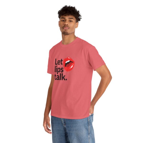 Let Lips Talk Unisex Heavy Cotton Tee - Playful and Bold Statement Shirt - Image 12