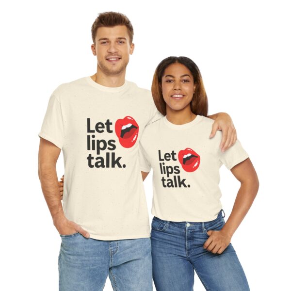 Let Lips Talk Unisex Heavy Cotton Tee - Playful and Bold Statement Shirt - Image 30