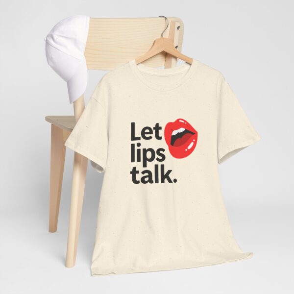 Let Lips Talk Unisex Heavy Cotton Tee - Playful and Bold Statement Shirt - Image 26