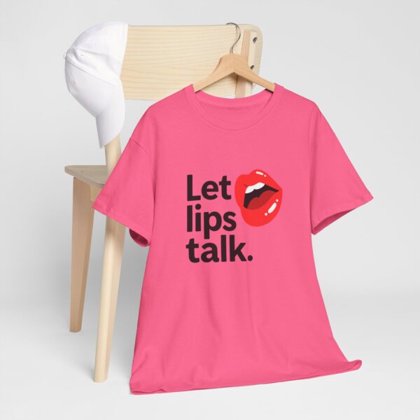 Let Lips Talk Unisex Heavy Cotton Tee - Playful and Bold Statement Shirt - Image 58