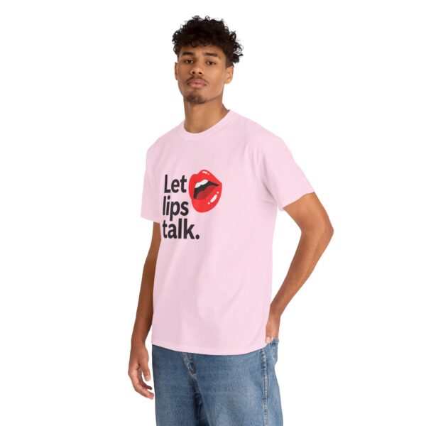 Let Lips Talk Unisex Heavy Cotton Tee - Playful and Bold Statement Shirt - Image 44
