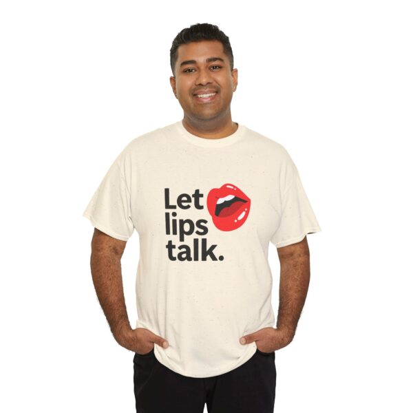 Let Lips Talk Unisex Heavy Cotton Tee - Playful and Bold Statement Shirt - Image 29