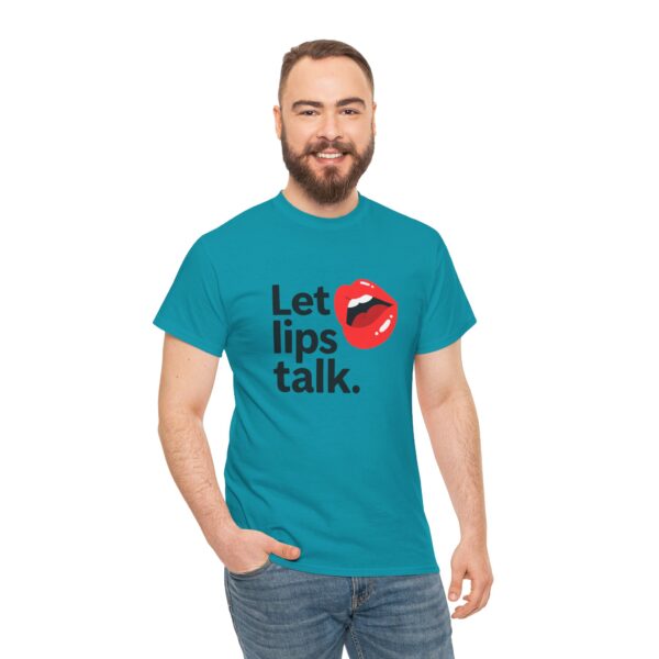 Let Lips Talk Unisex Heavy Cotton Tee - Playful and Bold Statement Shirt - Image 35