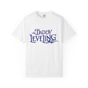 Level Up Your Dad Style – Unisex Garment-Dyed T-shirt, Funny Gift for Fathers, Dad Leveling Tee, Casual Wear, Birthday Gift