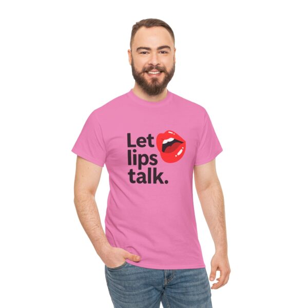 Let Lips Talk Unisex Heavy Cotton Tee - Playful and Bold Statement Shirt - Image 51
