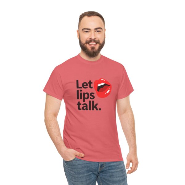 Let Lips Talk Unisex Heavy Cotton Tee - Playful and Bold Statement Shirt - Image 11