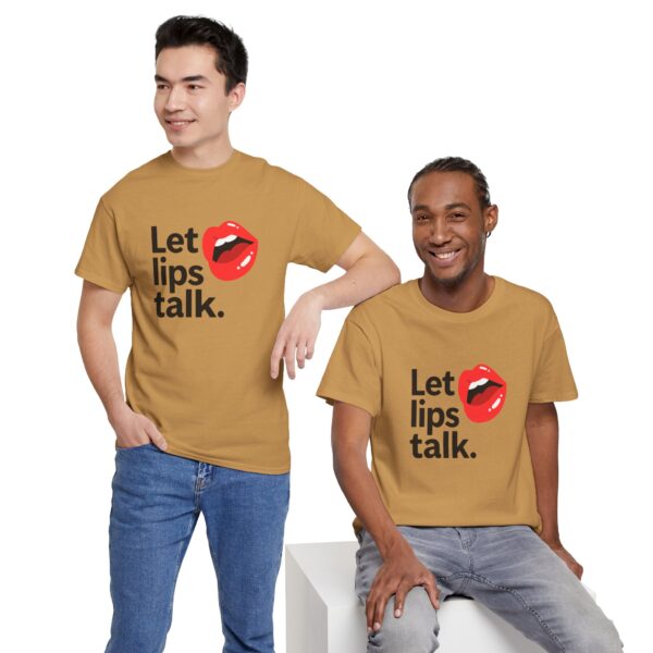 Let Lips Talk Unisex Heavy Cotton Tee - Playful and Bold Statement Shirt - Image 23