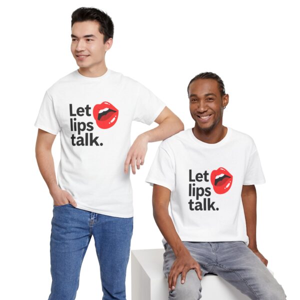 Let Lips Talk Unisex Heavy Cotton Tee - Playful and Bold Statement Shirt - Image 7