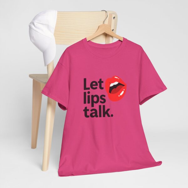 Let Lips Talk Unisex Heavy Cotton Tee - Playful and Bold Statement Shirt - Image 66