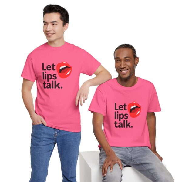 Let Lips Talk Unisex Heavy Cotton Tee - Playful and Bold Statement Shirt - Image 63