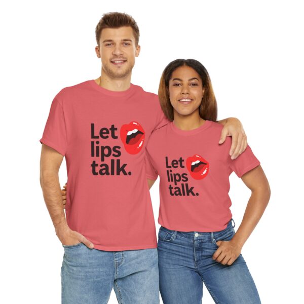 Let Lips Talk Unisex Heavy Cotton Tee - Playful and Bold Statement Shirt - Image 14