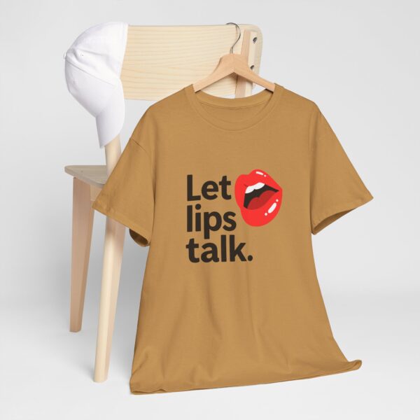 Let Lips Talk Unisex Heavy Cotton Tee - Playful and Bold Statement Shirt - Image 18
