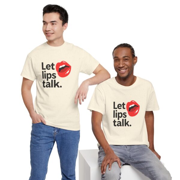 Let Lips Talk Unisex Heavy Cotton Tee - Playful and Bold Statement Shirt - Image 31
