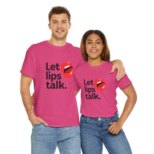 Let Lips Talk Unisex Heavy Cotton Tee - Playful and Bold Statement Shirt - Image 70
