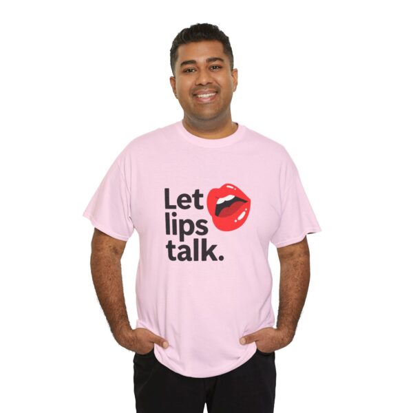 Let Lips Talk Unisex Heavy Cotton Tee - Playful and Bold Statement Shirt - Image 45