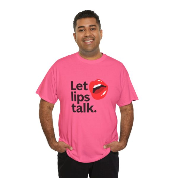 Let Lips Talk Unisex Heavy Cotton Tee - Playful and Bold Statement Shirt - Image 61