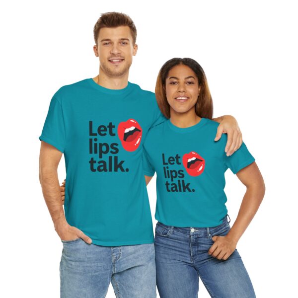 Let Lips Talk Unisex Heavy Cotton Tee - Playful and Bold Statement Shirt - Image 38