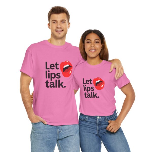 Let Lips Talk Unisex Heavy Cotton Tee - Playful and Bold Statement Shirt - Image 54