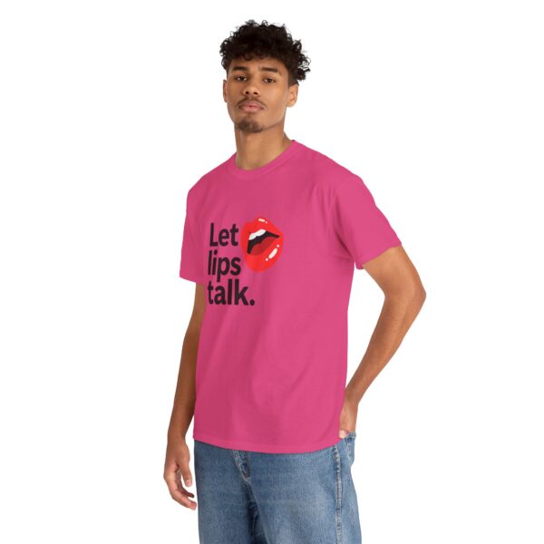 Let Lips Talk Unisex Heavy Cotton Tee - Playful and Bold Statement Shirt - Image 68