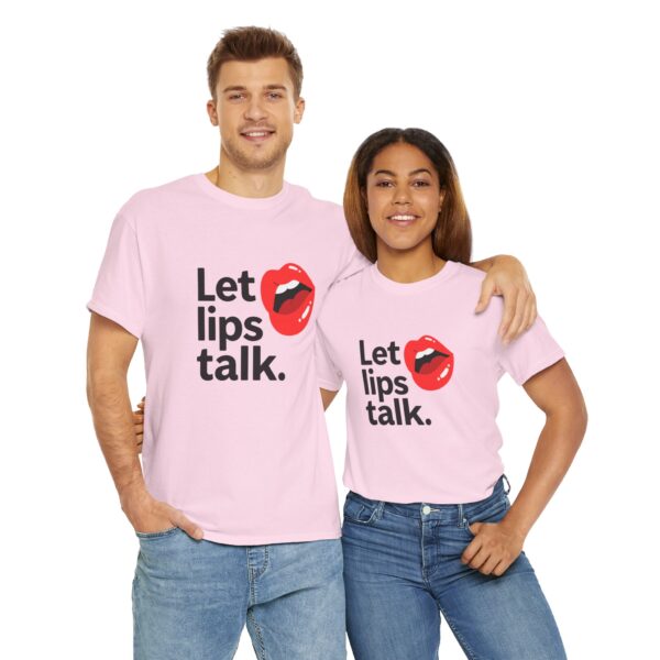 Let Lips Talk Unisex Heavy Cotton Tee - Playful and Bold Statement Shirt - Image 46