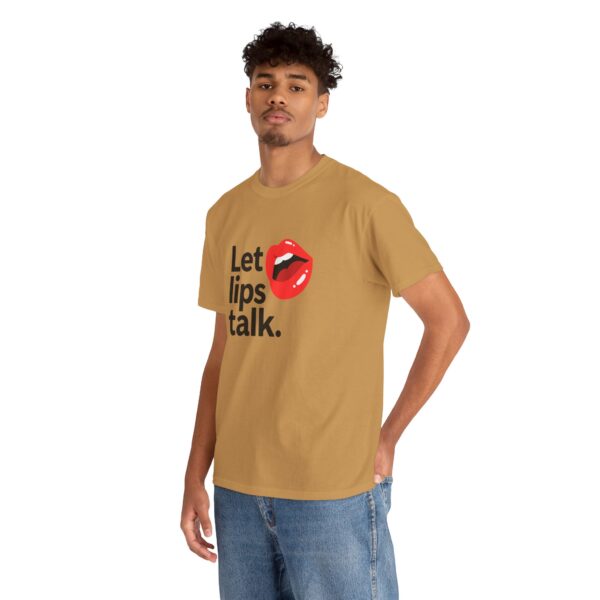Let Lips Talk Unisex Heavy Cotton Tee - Playful and Bold Statement Shirt - Image 20