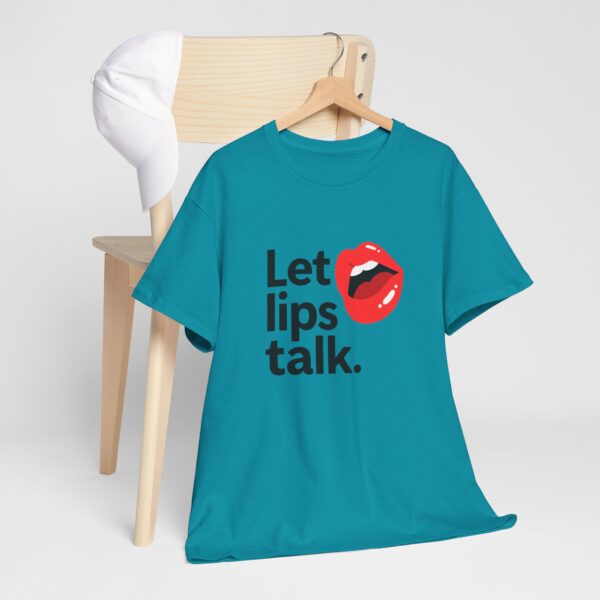 Let Lips Talk Unisex Heavy Cotton Tee - Playful and Bold Statement Shirt - Image 34