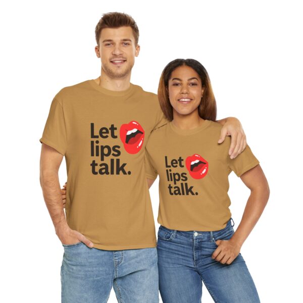 Let Lips Talk Unisex Heavy Cotton Tee - Playful and Bold Statement Shirt - Image 22
