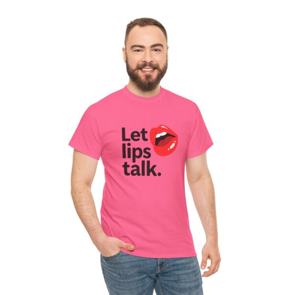 Let Lips Talk Unisex Heavy Cotton Tee - Playful and Bold Statement Shirt - Image 59