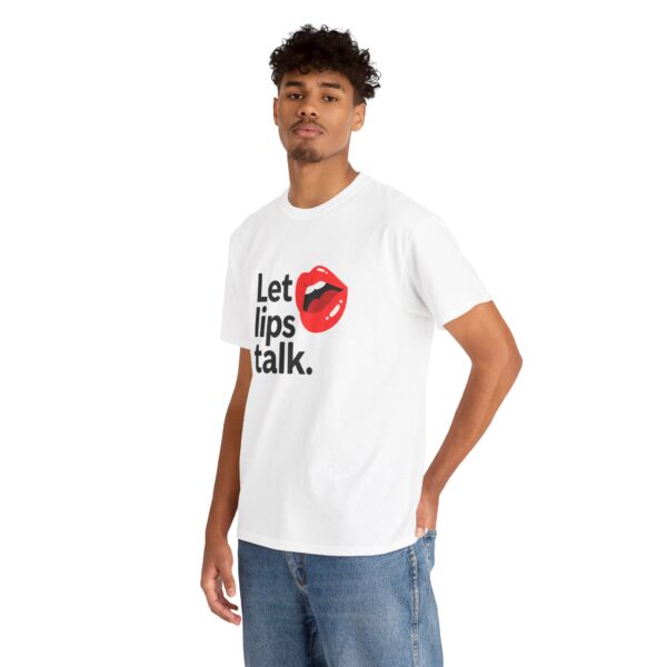 Let Lips Talk Unisex Heavy Cotton Tee - Playful and Bold Statement Shirt - Image 5