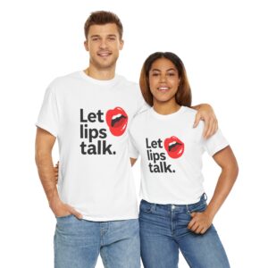Let Lips Talk Unisex Heavy Cotton Tee – Playful and Bold Statement Shirt