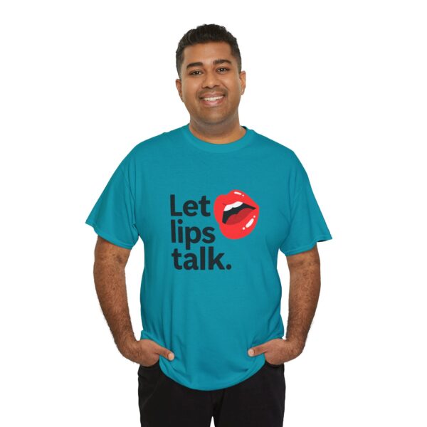 Let Lips Talk Unisex Heavy Cotton Tee - Playful and Bold Statement Shirt - Image 37
