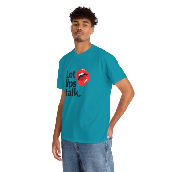 Let Lips Talk Unisex Heavy Cotton Tee - Playful and Bold Statement Shirt - Image 36
